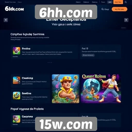 Visão geral das funcionalidades do site 6hh.com